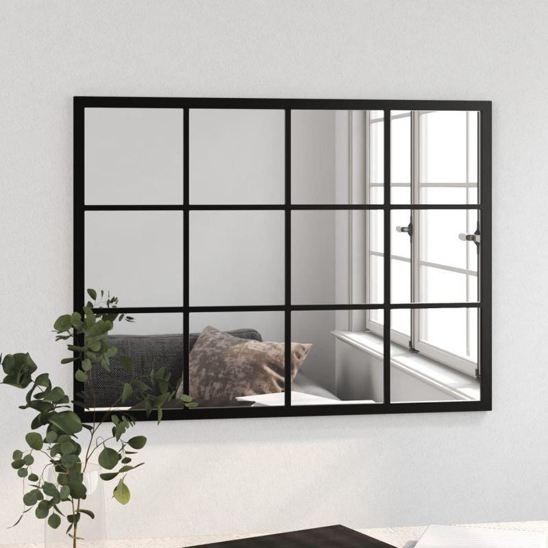 Mikayia Rectangular Metal Wall Mirror, 80cm H x 60cm W