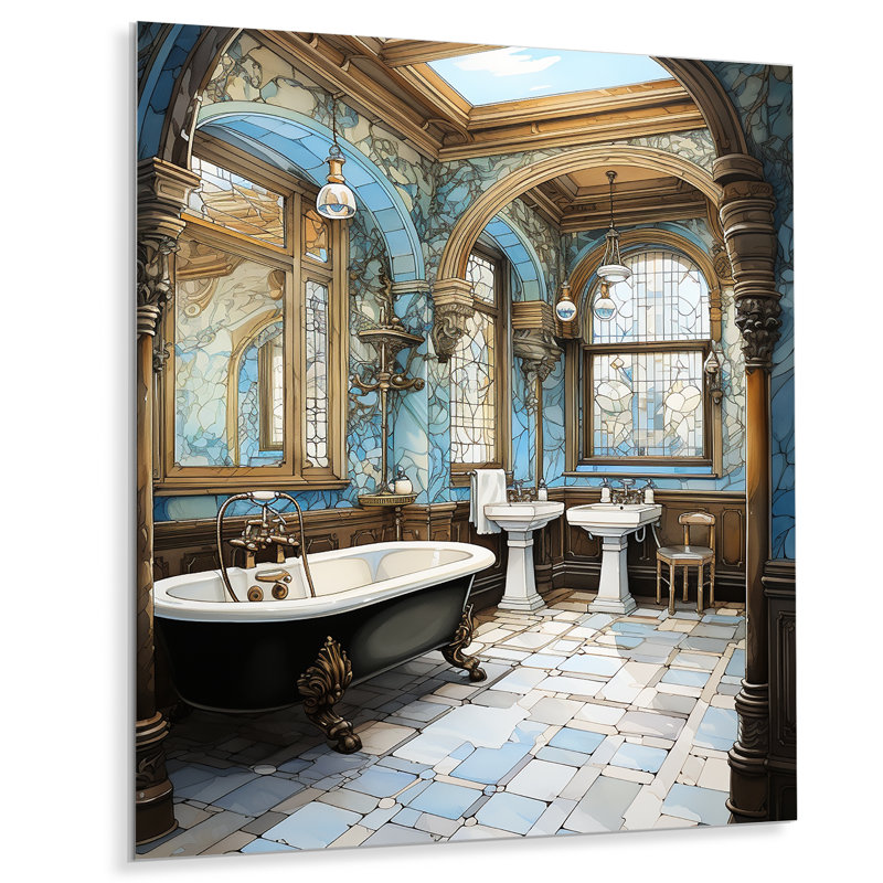 «Bathroom Elegant» - Décoration murale en métal pour salle de bain, H 20 po x l 12 po