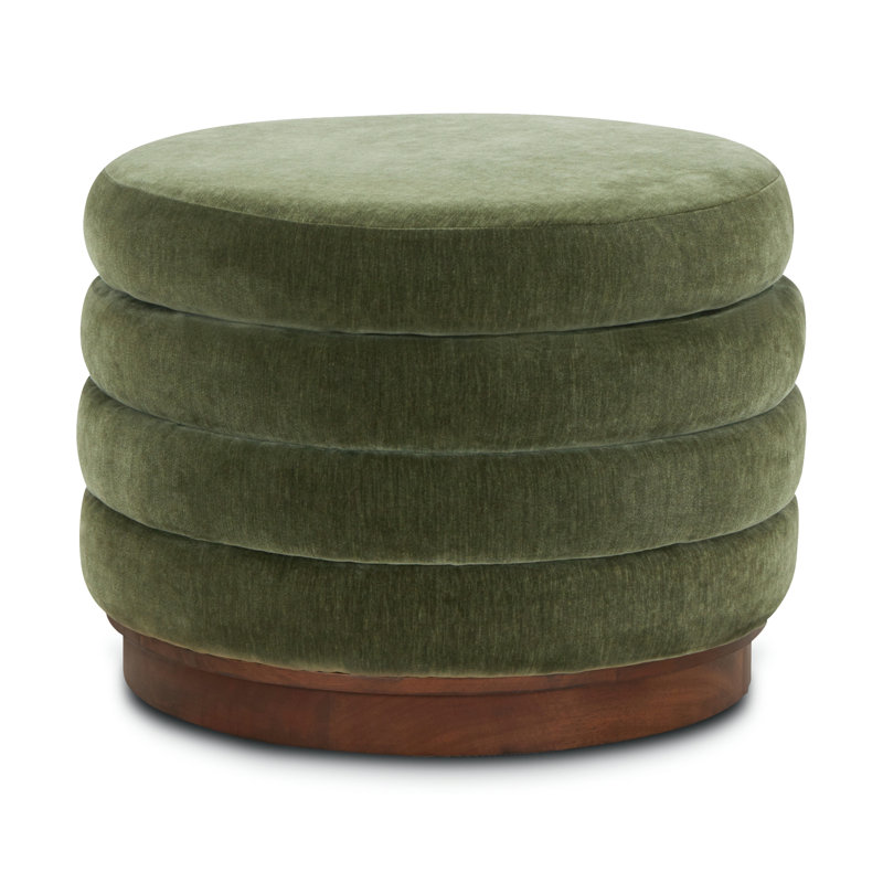 Lavenia Velvet Storage Ottoman, Green