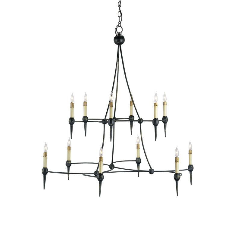 Lustre étagé de style bougie à 12 lumières Danielli