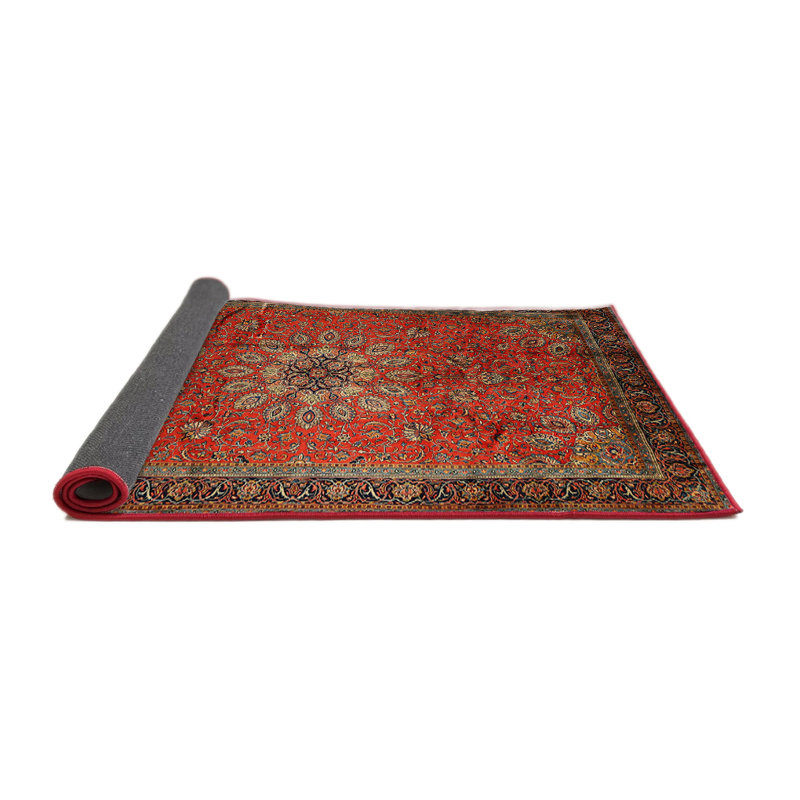 Tapis traditionnel rouge / brun, Rond 5 pi