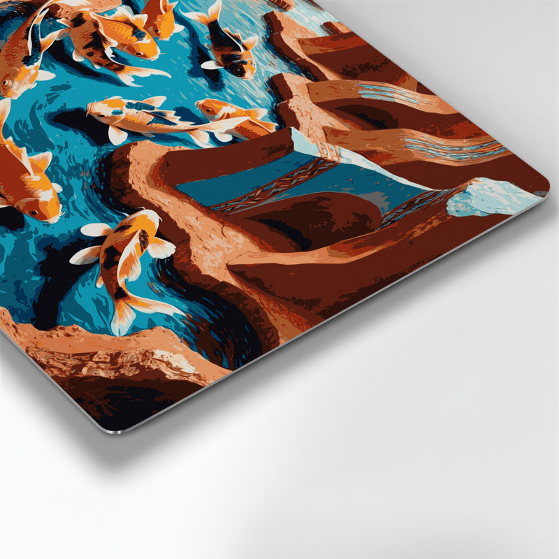 «Southwestern Animals», art mural noir en métal Koi Fish 32, H 240 po x l 360 po x P 0,05 po