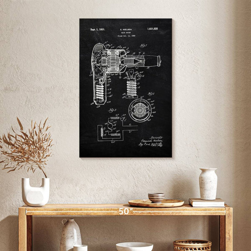 Hair Dryer 1931 BW Kynaat, 36" H x 24" W