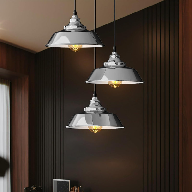 3 - Light Cone Pendant, Chrome