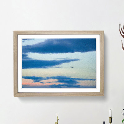 Airplane Through the Clouds 1 Piece Single Picture Frame Painting