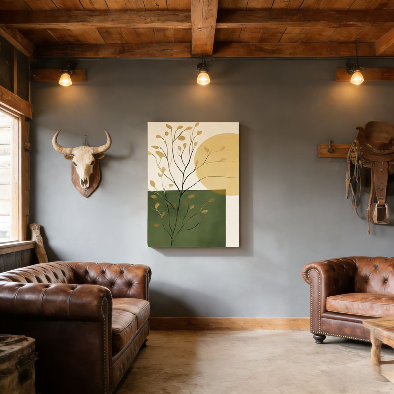 Art mural neutre encadré en bois neutre, 20 x 30 pouces, Boho