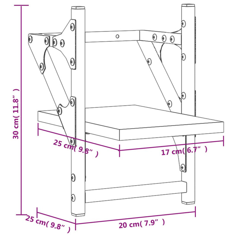 vidaXL Wall Shelves with Bars Storage Display Shelf for Living Room