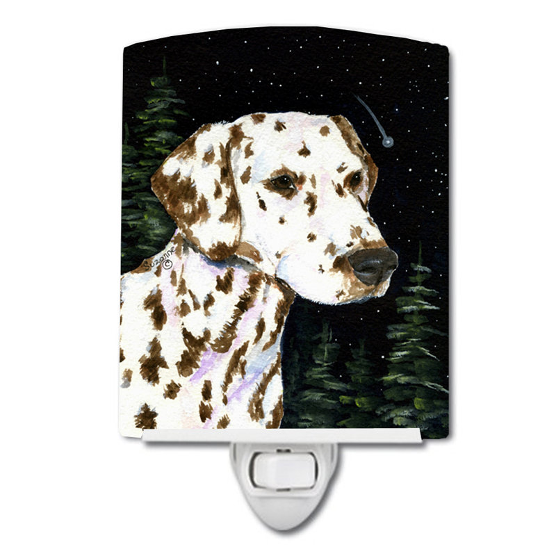 Éclairage de nuit en céramique starry dalmatien