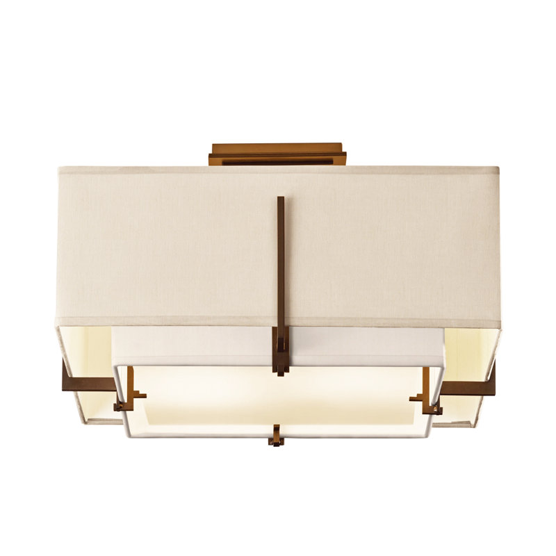 Exos 2 - Light Semi Flush Mount, Natural Anna, Bronze