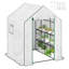 Walk-in Greenhouse with 3 Tier 8 Shelves 140 x 143 x 190 cm White