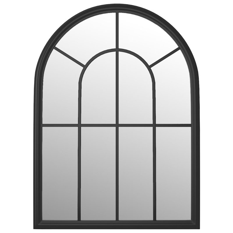 Morse Metal Flat Wall Mirror, Black