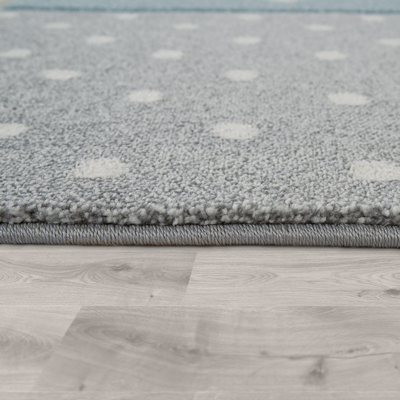 Tapis en polypropylène tissé à la machine Avenelle, Rectangle 7 pi 10 po x 11 pi 2 po, Bleu / blanc / gris
