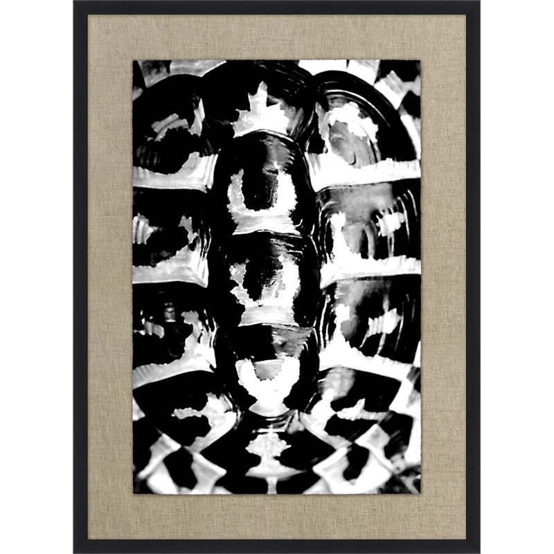 Nature Pattern Print by Thom Filicia, Black Framed Print on Paper, 37.5" H x 27.5" W, Gray