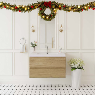 Meuble-lavabo flottant avec lavabo