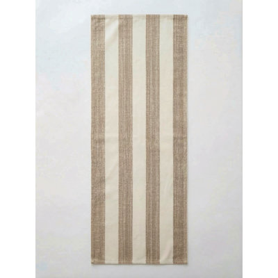 Natural Beige Sardinia Stripe Indoor Outdoor Table Runner 14x72