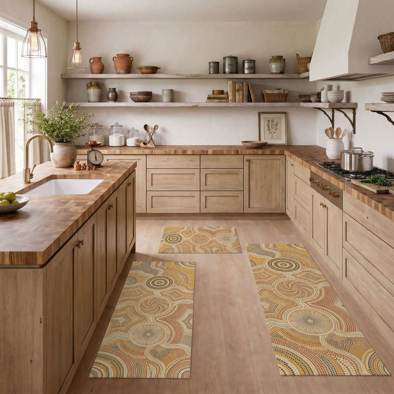 Swirl Pattern Non-Slip Washable Kitchen Mats