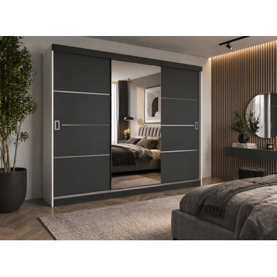 Amalberga 3 Door Solid + Manufactured Wood Wardrobe