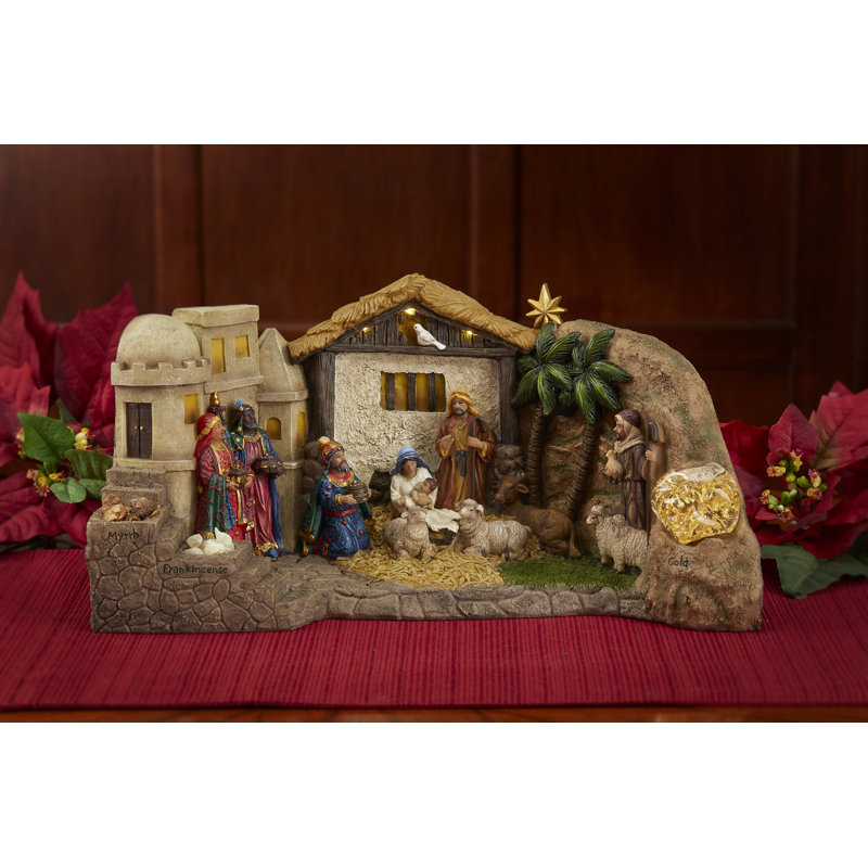 Crèche panoramique de luxe avec cadeaux