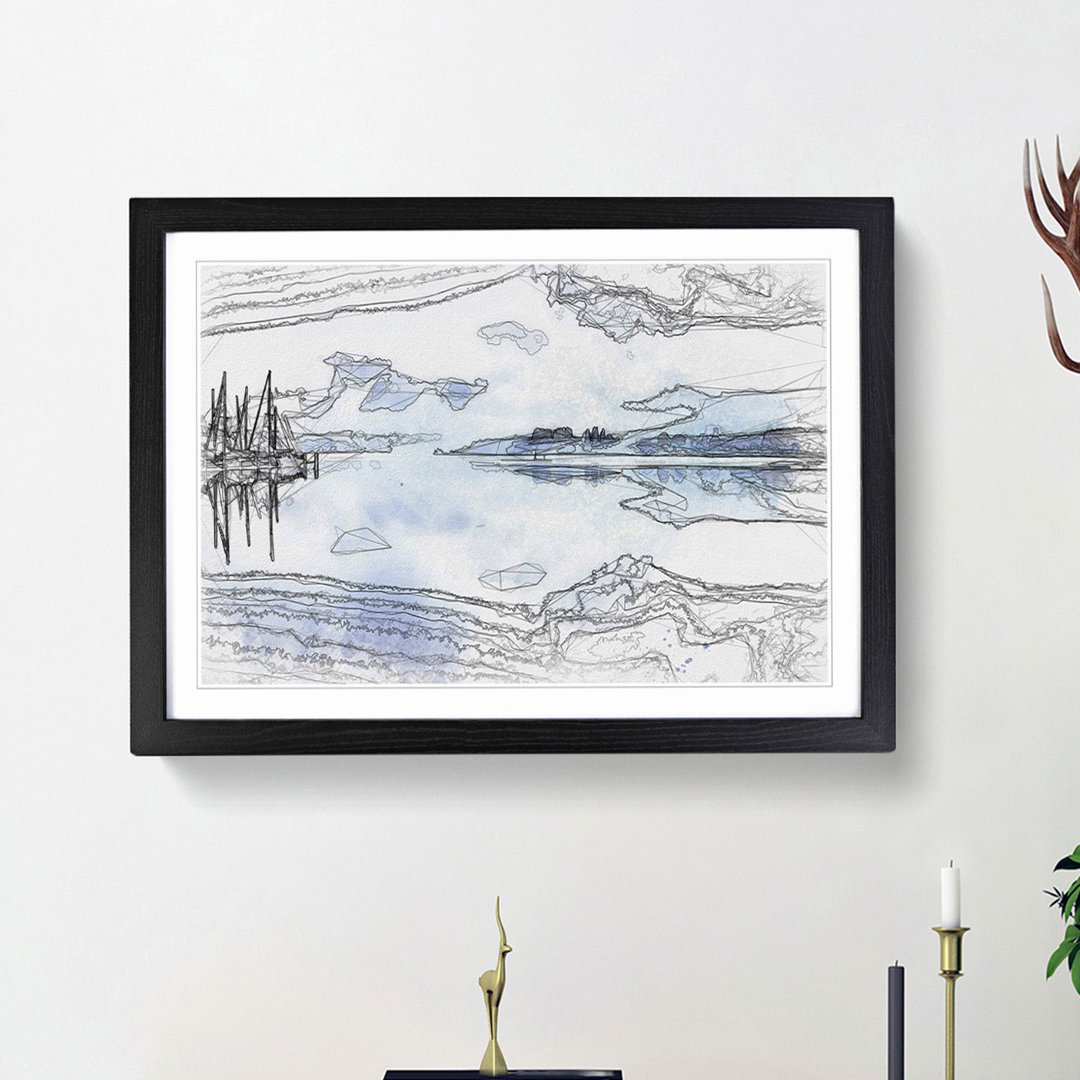 Boats Upon Lake Constance in Abstract - Picture Frame Graphic Art Print