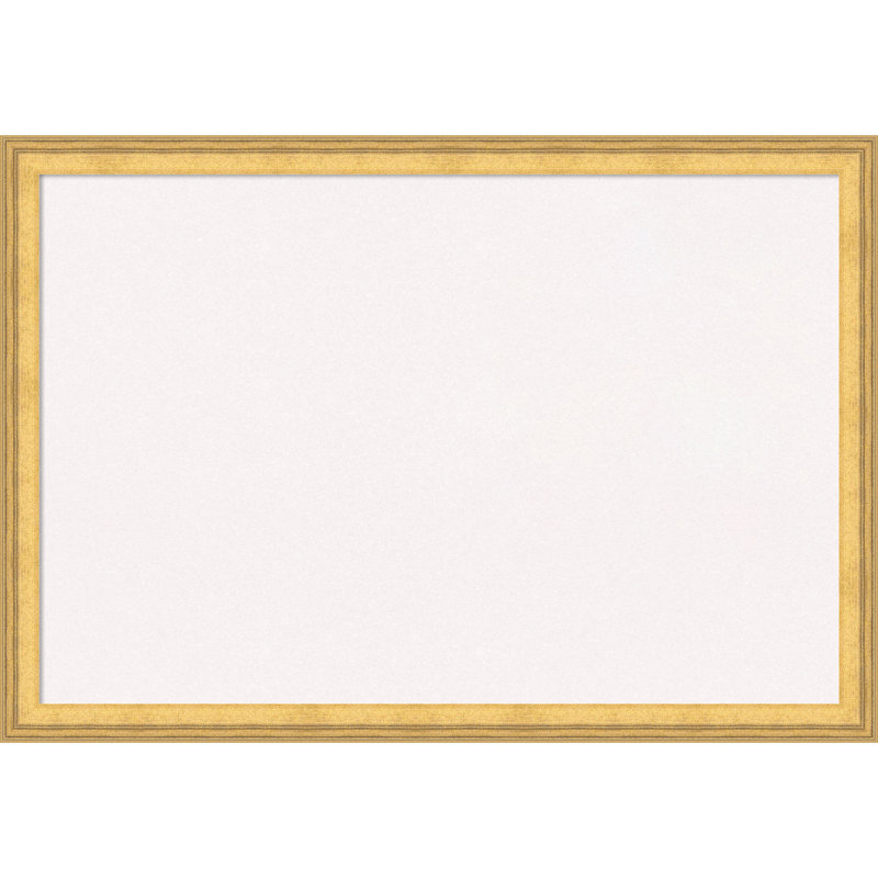 Tableau de bord en bois doré Owen, tableau d'affichage en liège blanc, tableau d'organisation, tableau d'affichage, Blanc