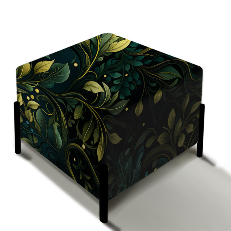 Emerald Canopy Forest - Botanical Square Ottoman