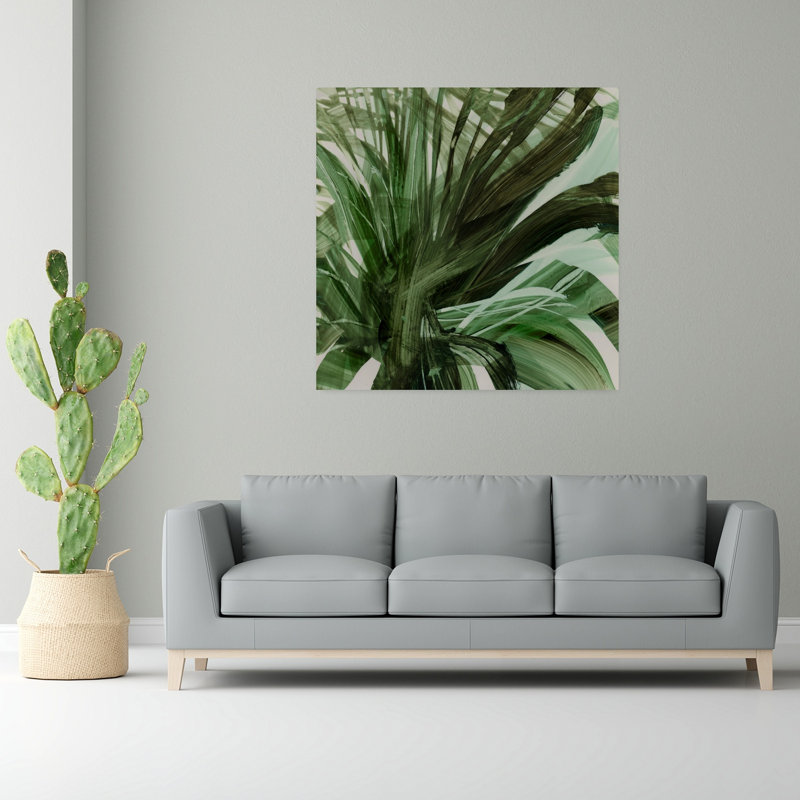 Art contemporain palmier rétro, H 48 po x l 48 po