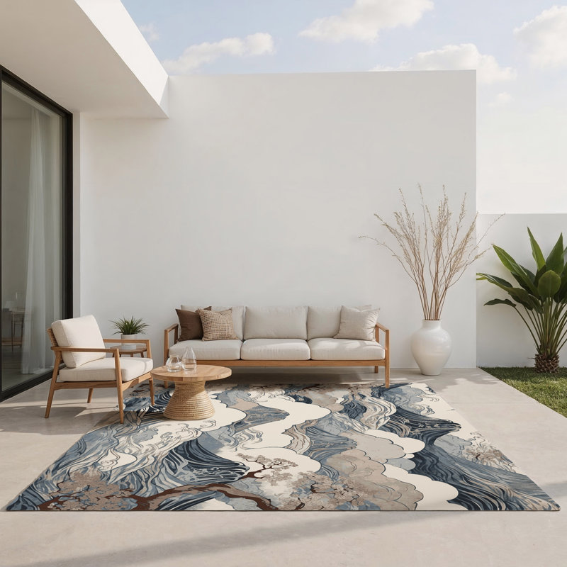 Tapis intérieur et extérieur Sakura Sunset, Rectangle 4' x 6'