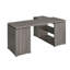 Bureau en L avec tiroirs, tablettes et finition patinée pour un rangement et une durabilité maximaux