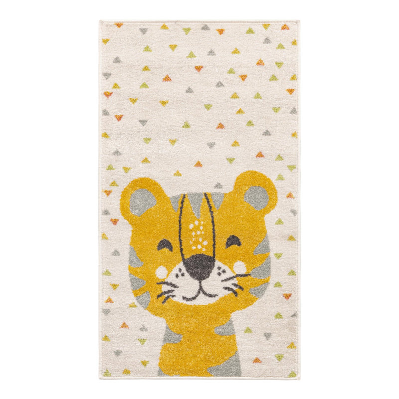 Whimsy Kids Geometric Polypropylene Plastic Rug, Runner 2'2" x 3'11"