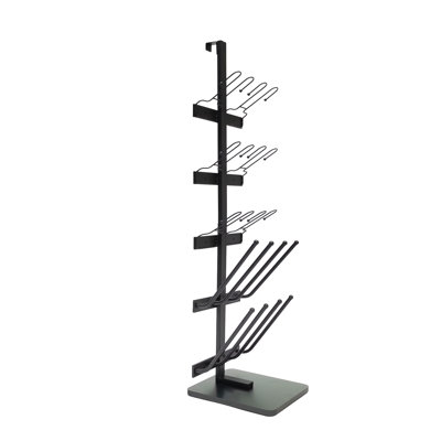 Organisateur de chaussures 12,8 x 16 x 55,7 po 12 paires - 5 niveaux pour 4 paires de bottes et 6 paires de chaussures, noir