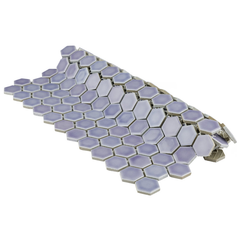 Carreau de mosaïque en porcelaine pour plancher et mur 11-7 / 8 "x 13-1 / 4" Hudson Hex Lavender