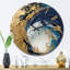 Horloge murale en métal foncé foncé et doré VI-93382188