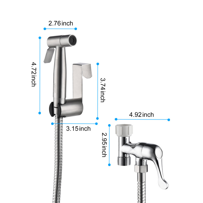 Handheld Bidet Shower Head Set With Adjustable Water Pressure Rust-Resistant And Corrosion-Resistant Materials And A Multifunctional Cleaning Nozzle For More Efficient And Effective Hygiene.