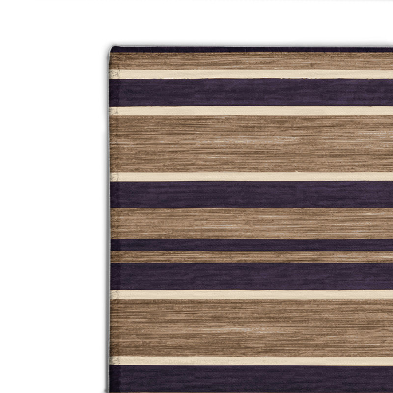 HorizontalStripes Brown Indoor and Outdoor Area Rug, Rectangle 4' x 6'