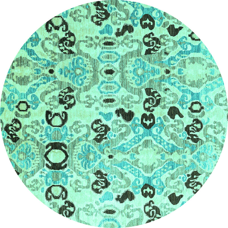 Carmeletta Washable Oriental Indoor Rug, Round 7'