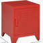 Table de bout industrielle de salon, table d'appoint de salon avec porte de style casier et tablette réglable, rouge