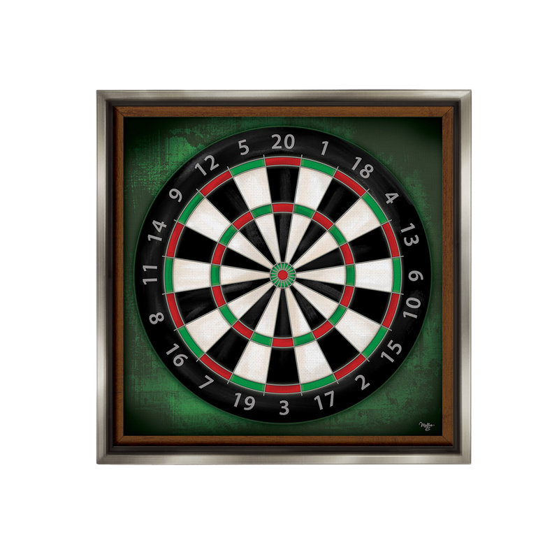 «Traditional Darts Game» par Molly B. sur toile, Cadre flottant gris lustré, H 25 po x l 25 po