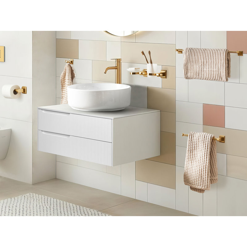 6-Piece Bathroom Hardware Set TALARA with Towel Bars and Hooks, Gold