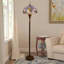 Lampe sur pied en verre coloré de style Tiffany avec finition bronze antique et éclairage chaleureux E26 à 3 lumières