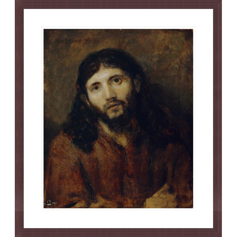 «Head of Christ» par Rembrandt van Rijn - Estampe numérique encadrée, H 26,89 po x l 23,5 po