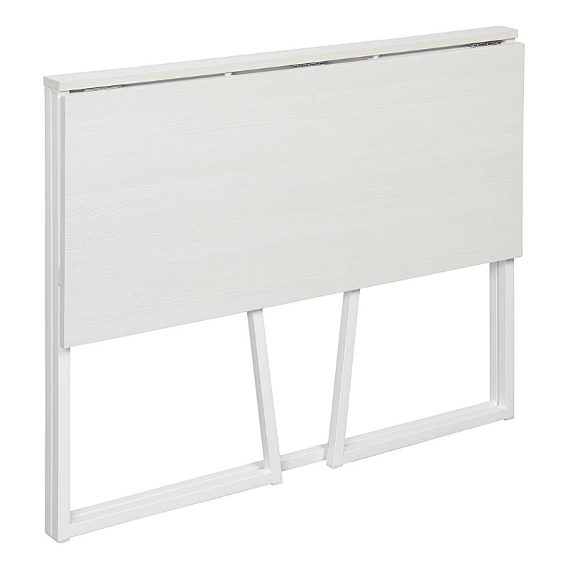Slas Metal Base Writing Desk, White/White