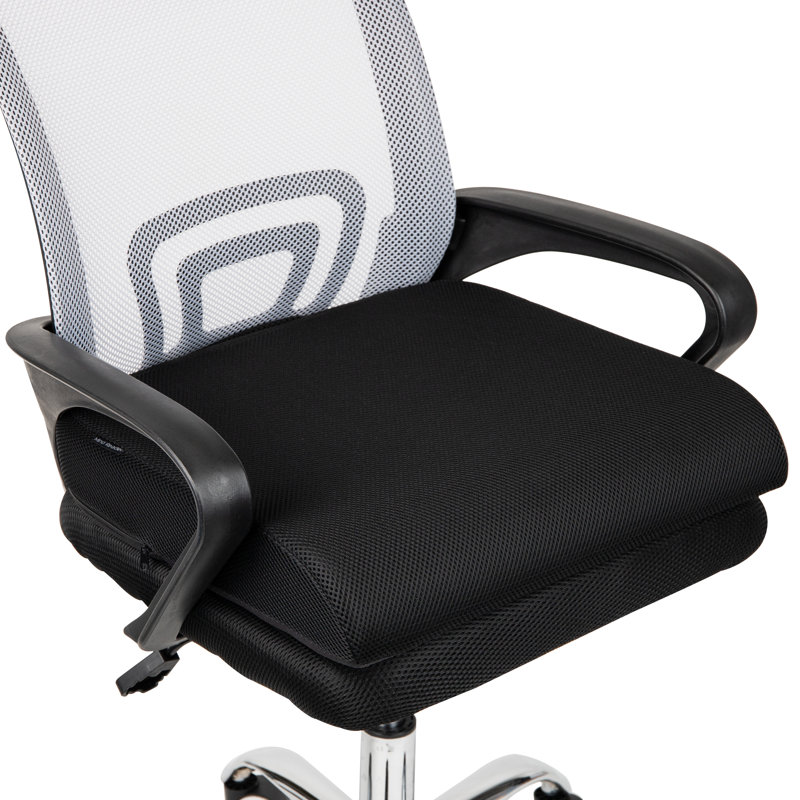 Mind Reader Air-Cloud Seat Cushion, Ergonomic Support for Posture, Pressure Relief, and Pain Reduction, Portable with Washable Cover, Memory Foam, 18"L x 17.5"W x 3"H, Black