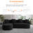Boneless 2-piece L-shaped Sectional Sofa With Curved Design And Left-facing Chaise-782237192