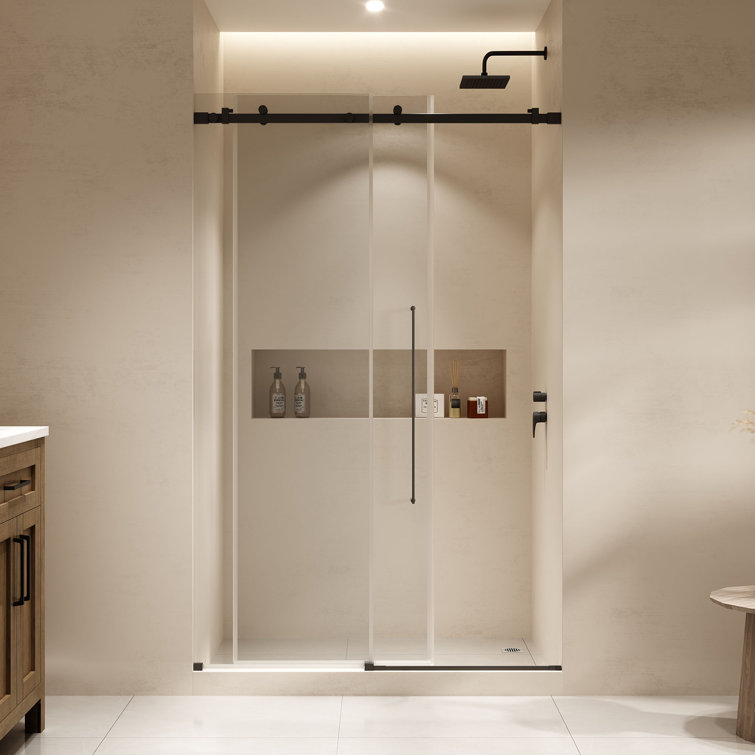 Ove Decors Selby 48 In. W X 74 In. H Frameless Sliding Clear Straight Alcove Shower Door