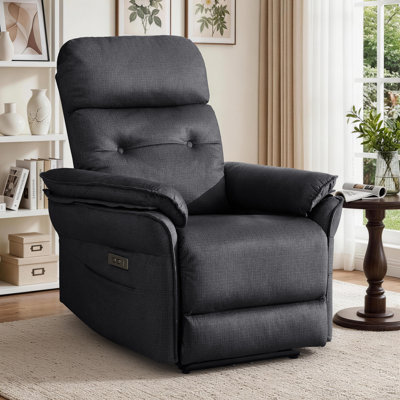 Power Zero Gravity Recliner Chairs, Electric Recliner Chair for Living Room and Bedroom, Small Recliner for Small Spaces with USB&Type-C Ports, Side Pockets