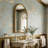 20'' Avri Mirror, Golden Beaded Arch-Shaped PU Decorative Mirror In Retro Style