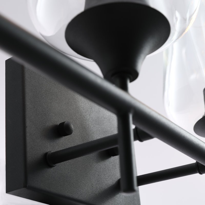 Hermleigh 4 - Light Dimmable Vanity Light, Matte Black, Clear