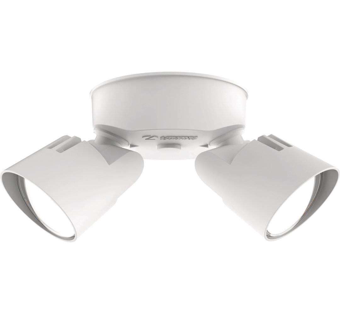 2 - Head Hardwired Dusk to Dawn Outdoor Security Flood Light Lithonia Lighting