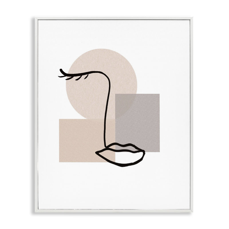«Minimal Face», estampe numérique par Chen Alyesh, Giclée encadrée blanc bord de mer, H 30 po x l 24 po