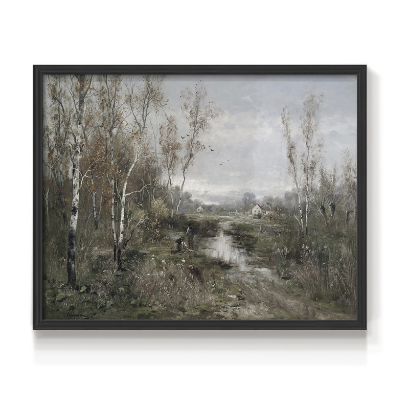 Paysages rétro-D - impression encadrée - réaménageable, H 8 po x l 10 po, Noir